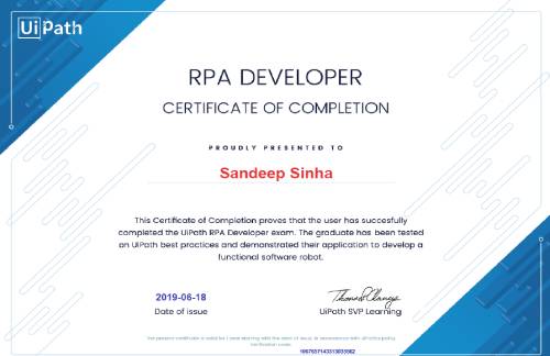 Certified UiPath Developer